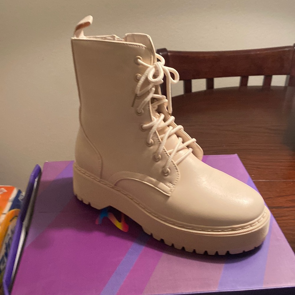 Beige ankle boots
